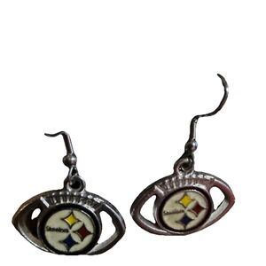 Pittsburgh‎ Steelers Dangle Earrings Fan Beads w/ Charm NFL Football Jewelry